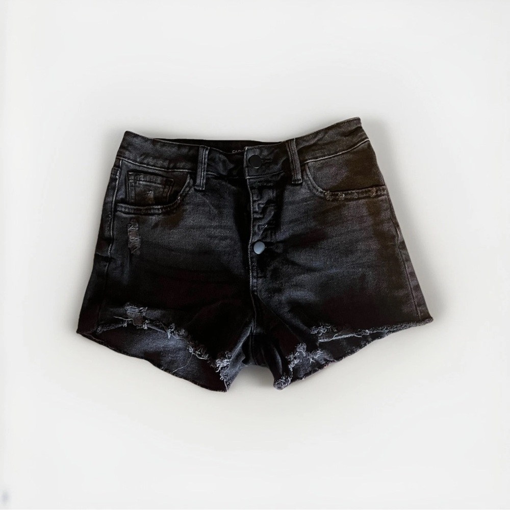 Fashion Nova Black Denim Shorts NWT